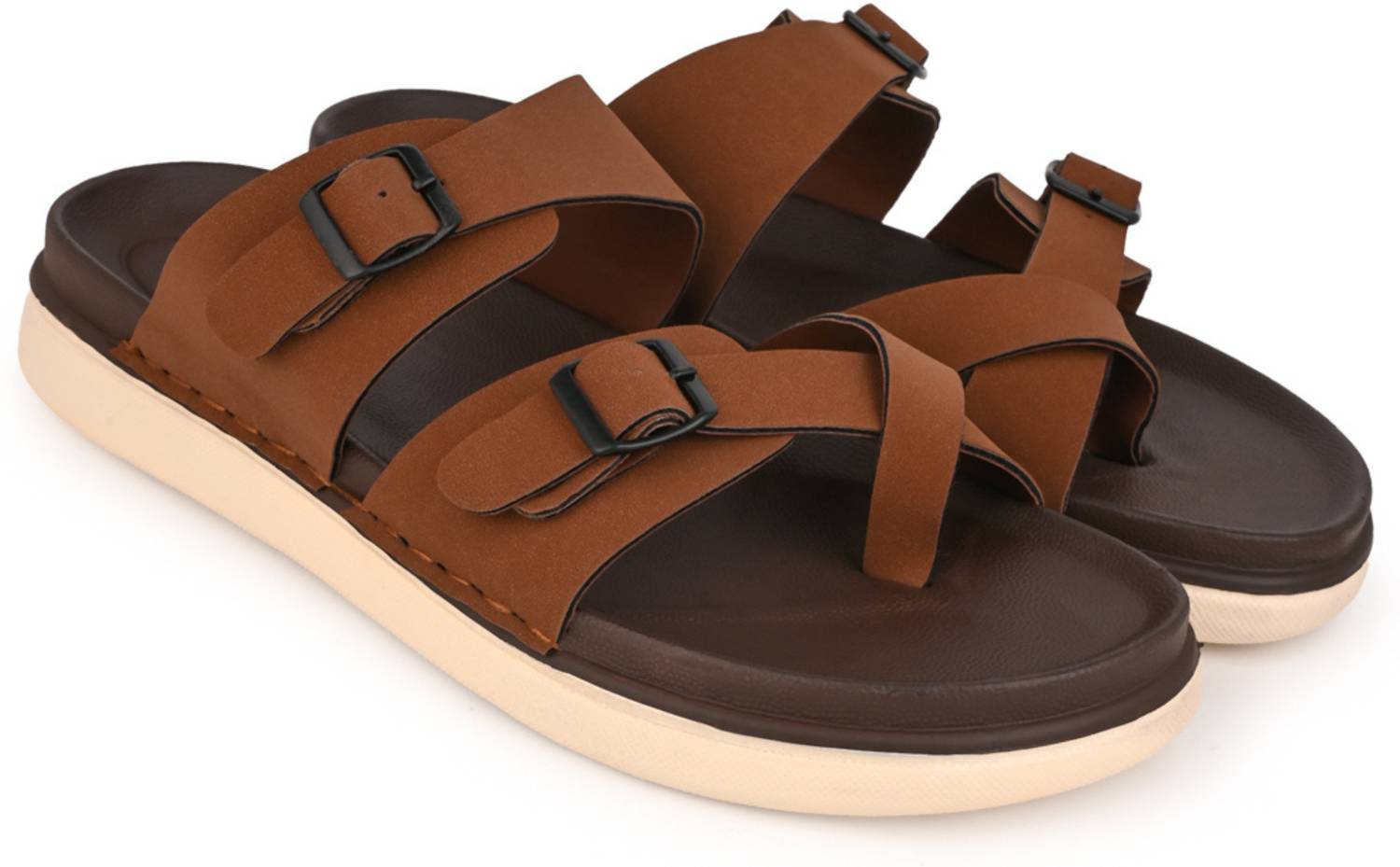 VEEFOX Men Brown Sandals - Image 4