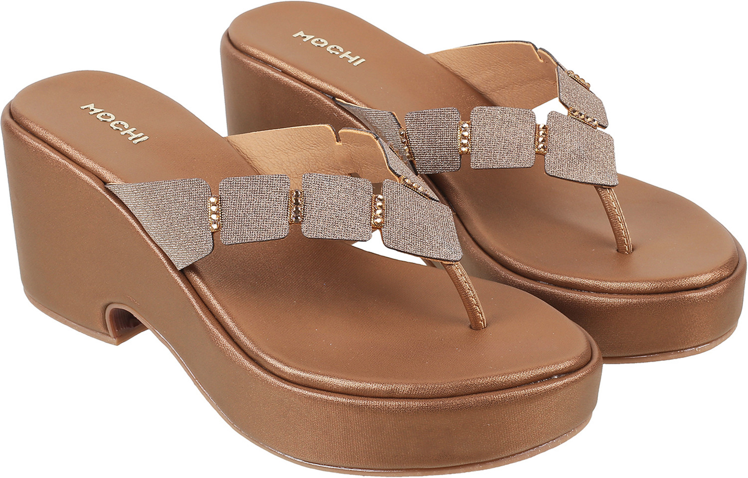 Image of MOCHI EmbellishedOpenToe Women Wedges