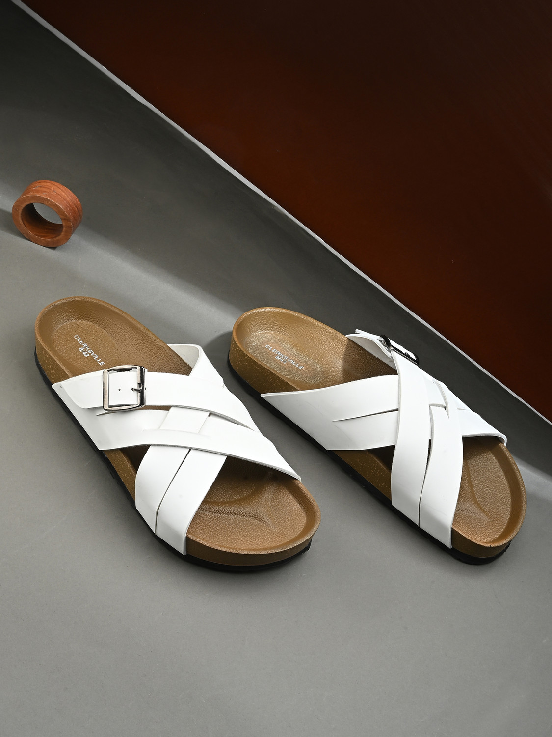 Image of CLERKSVILLE Slip-On Open Toe Casual with Soft PU Footbed & Enhanced /Lightweight Design Men Flats
