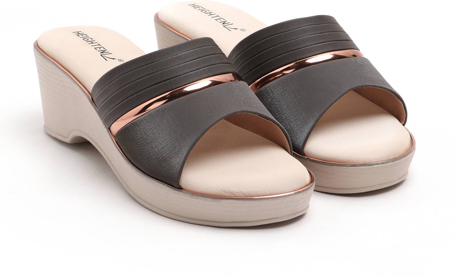 heighten Women Gray Wedges - Image 3