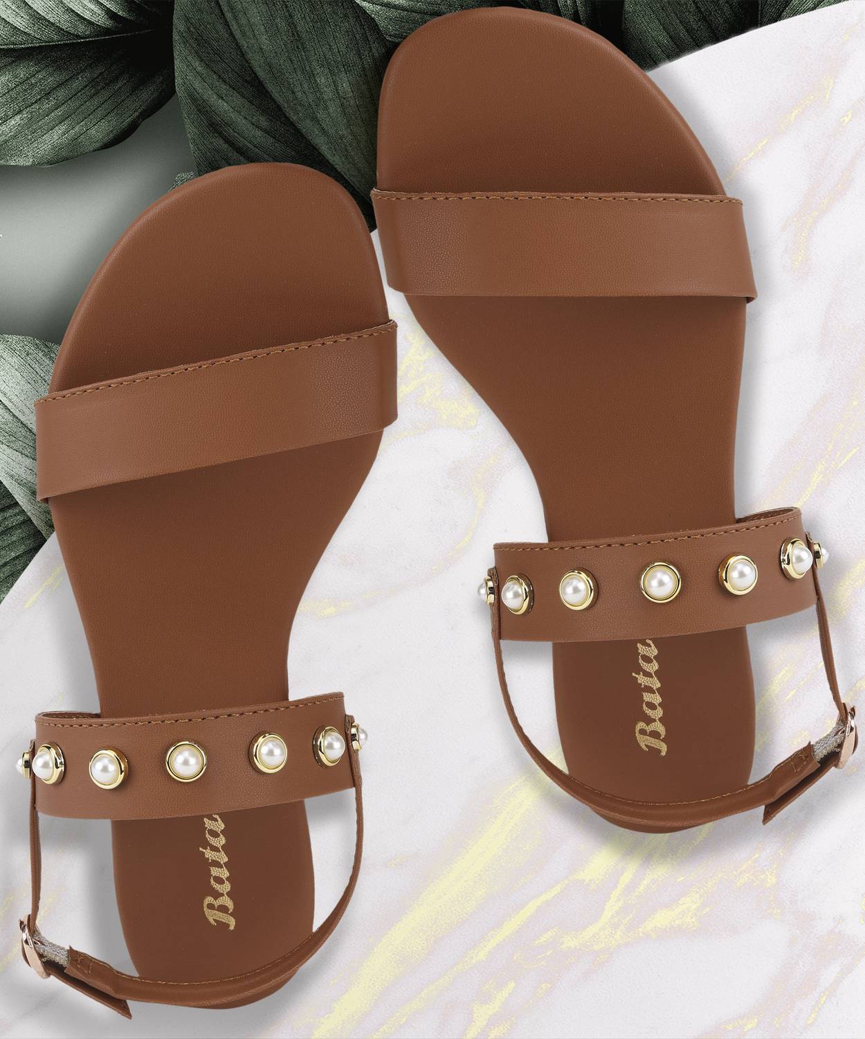 Bata Women Flats Sandal (Brown , 6)