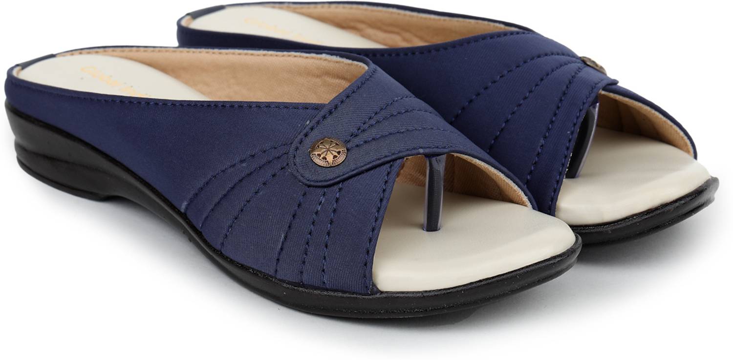 Global India Women Casual Sandal (Blue , 7)