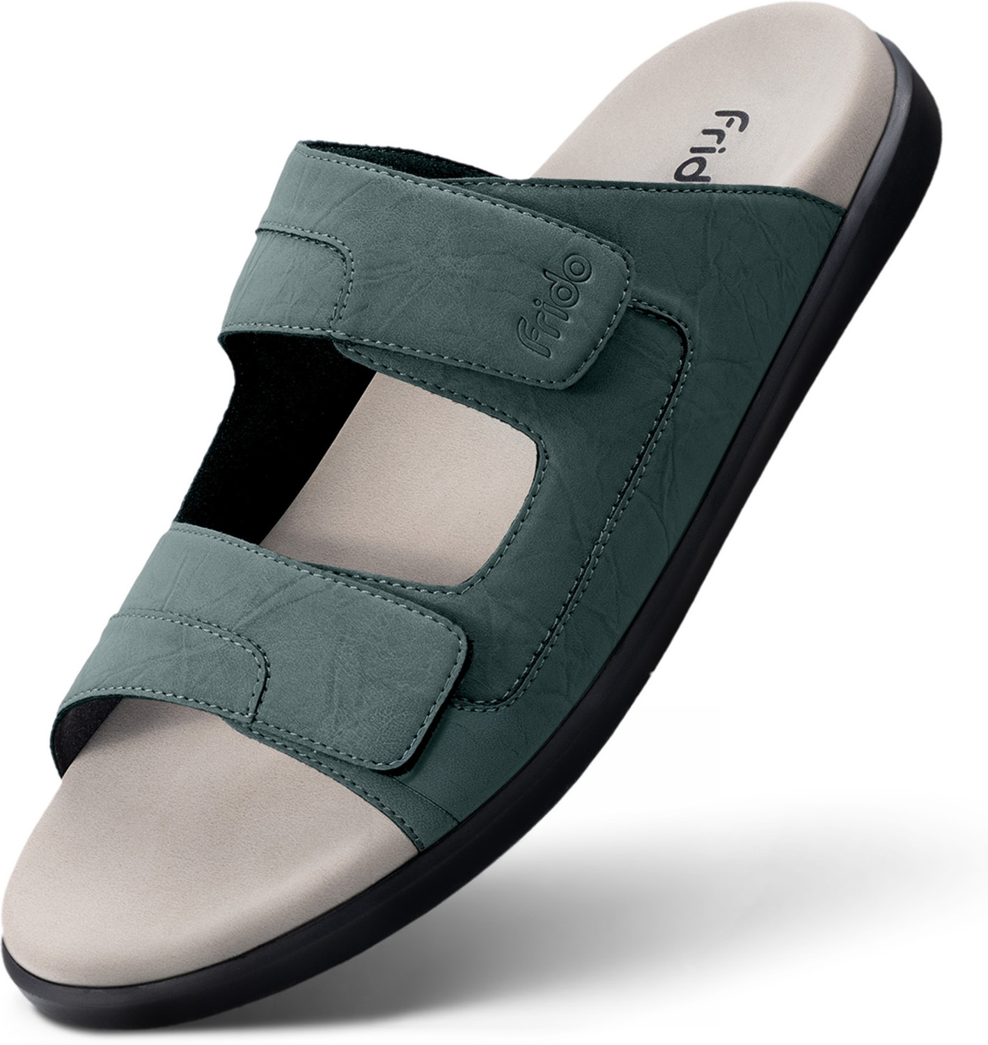 Image of Frido Comfort Dual Strap Footwear With Bounce Back Cushioned Footbed Adjustable Velcro Men Casual