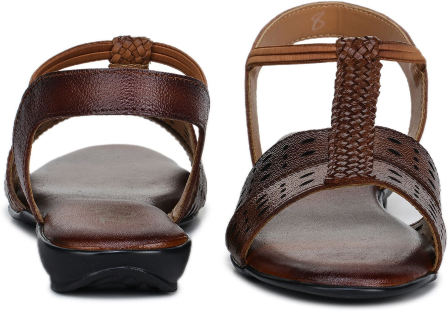 Image of Zoom Shoes Genuine Leather Women Casual Textured Open Toe Flats Women Casual