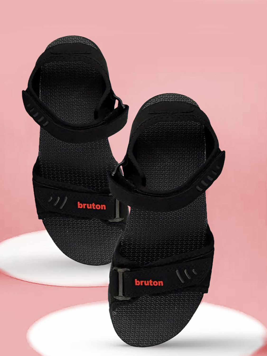 Image of BRUTON Men Wedges Sandal (Black, 7)
