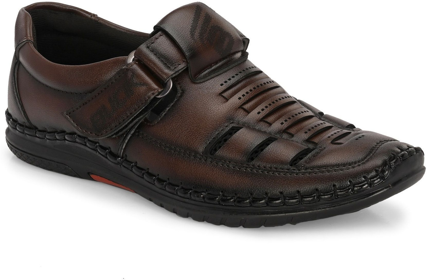 Image of Bucik BCK8030 Lightweight Casual Soft Cushion Comfort Easy Solid Velcro Men Sandals