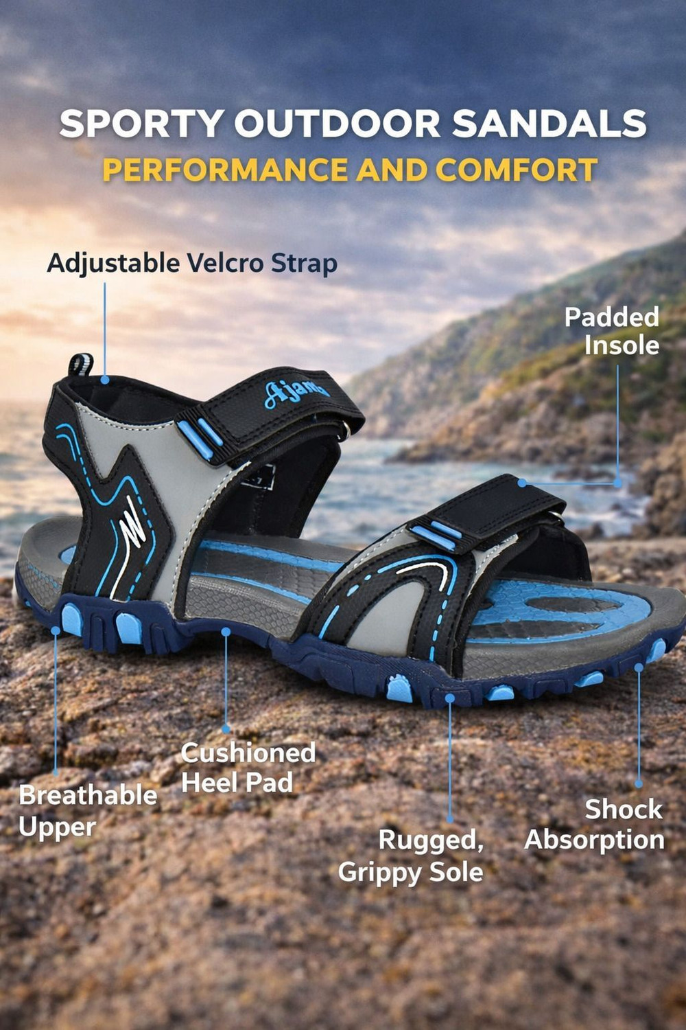 Image of AJANTA Men Sports Sandals