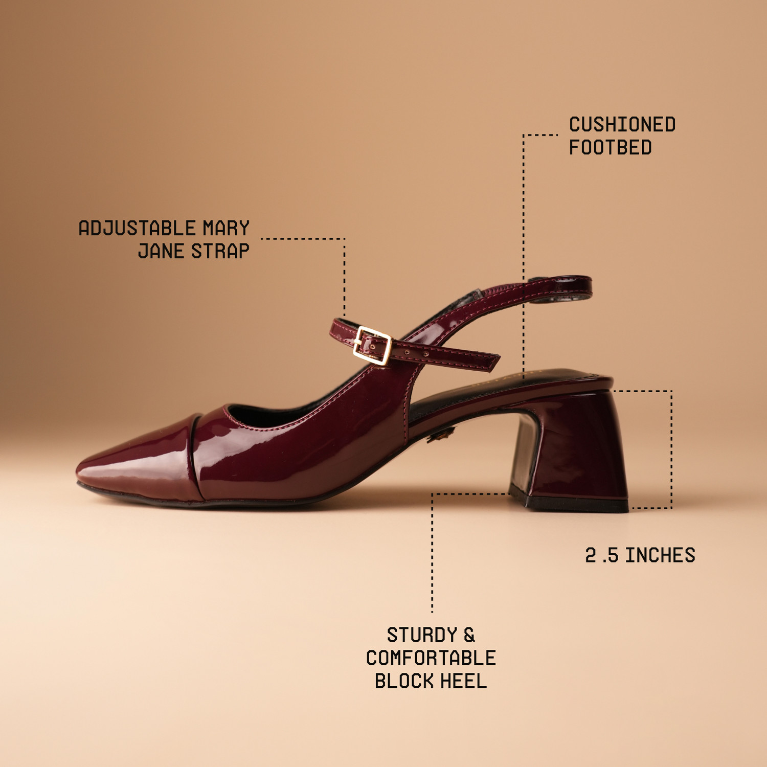 Image of Theater Twiggy Piggies Cherry Red Mary Jane Slingback Block Heels Women Heels