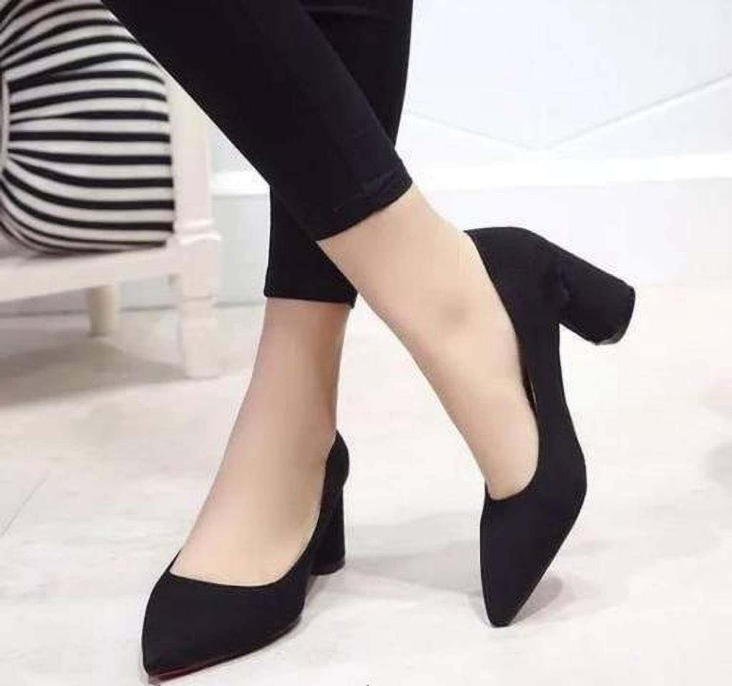 Folfi Women Black Heels - Image 3