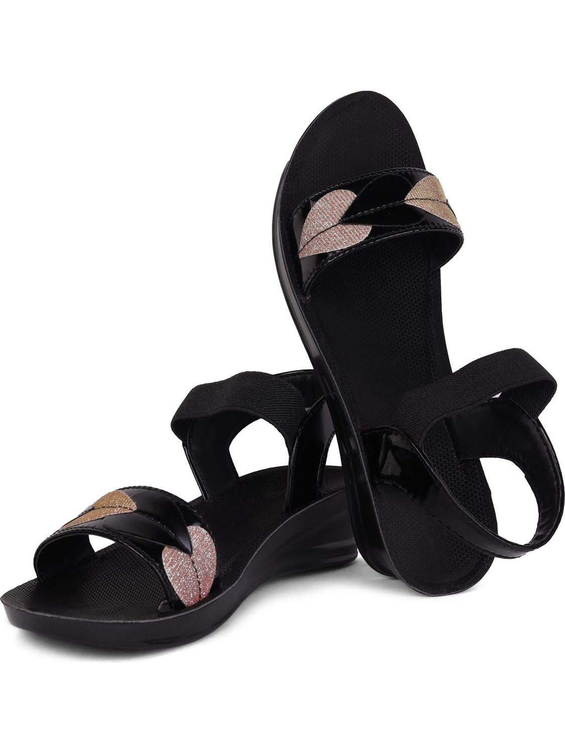 Image of Pennen Women Ethnic sandal Sports Sandal (Black, 5)