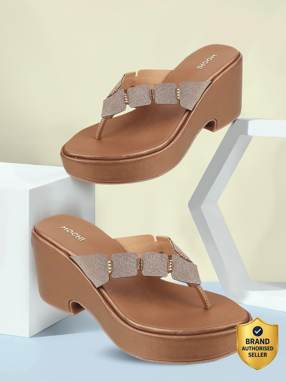 Image of MOCHI EmbellishedOpenToe Women Wedges