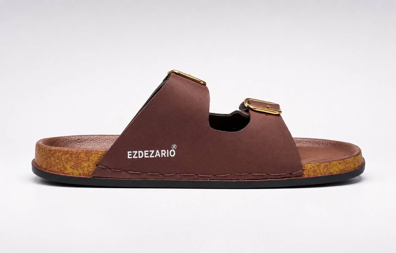 EZDEZARIO Men Slides Brown - Image 3