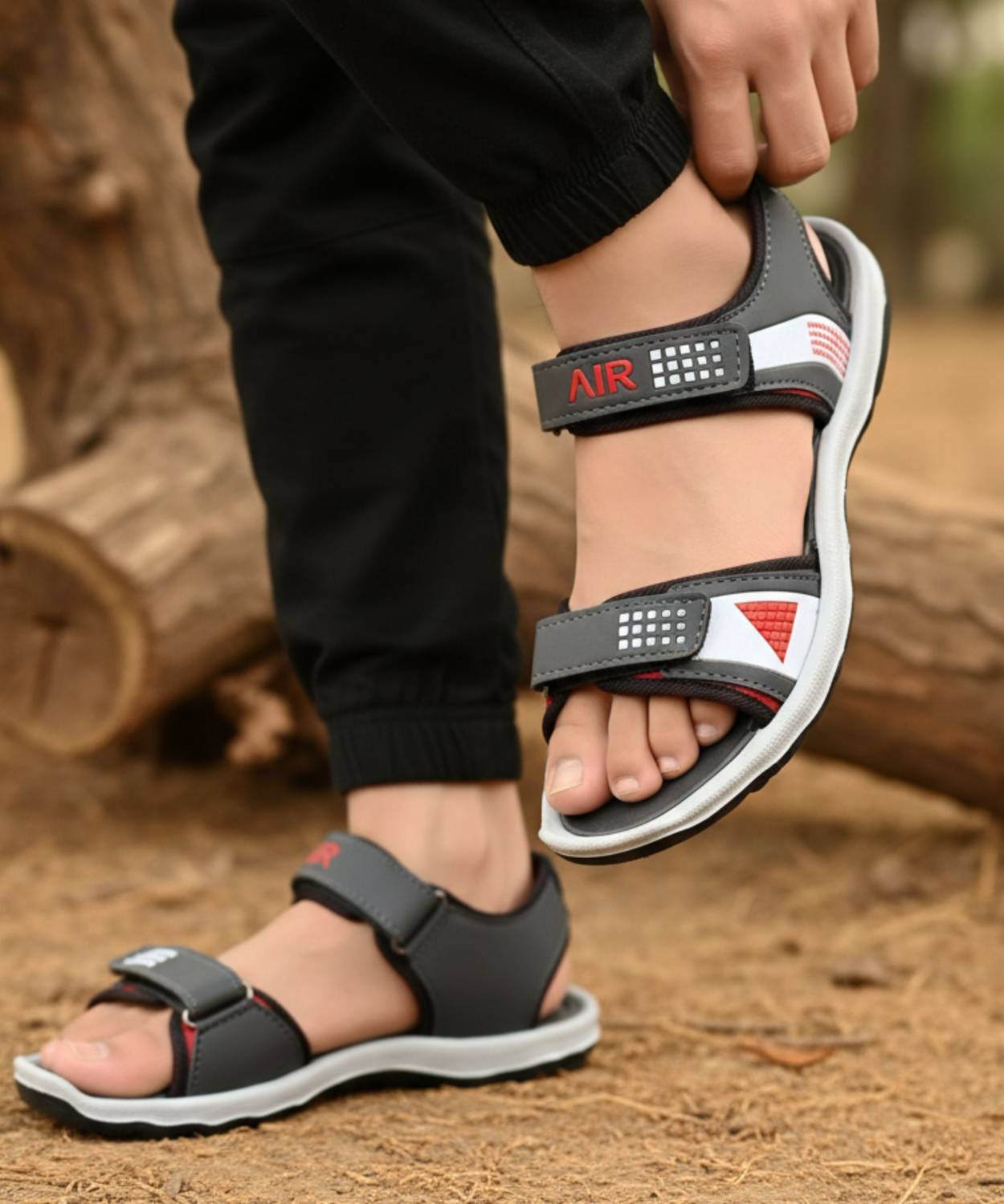 GLB Men Gray Sandals - Image 3