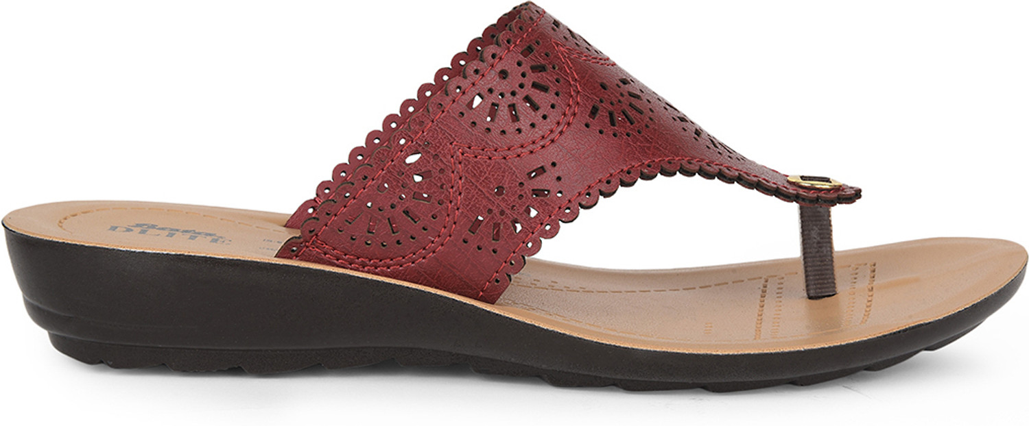 Image of Bata Women Flats Sandal (Maroon, 6)
