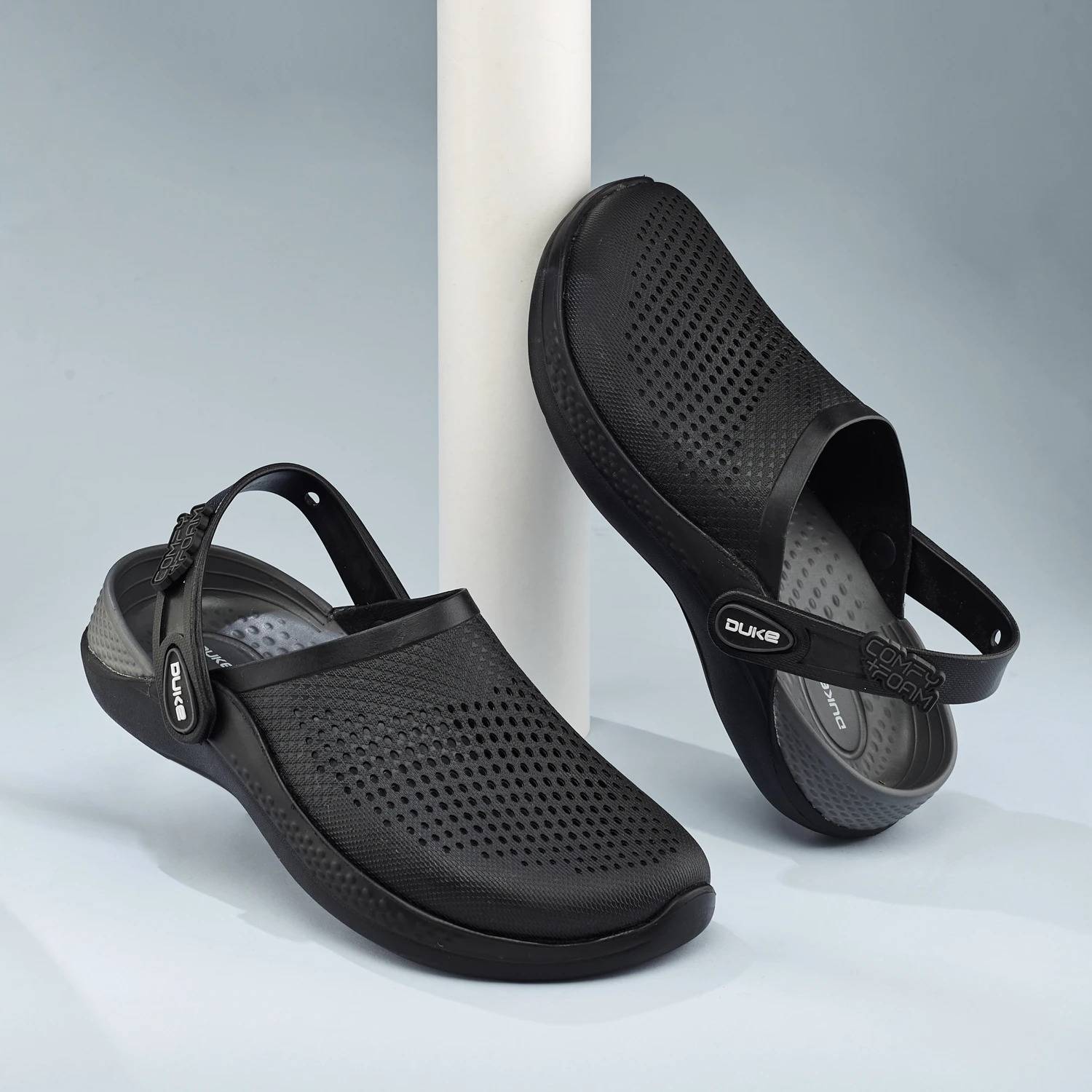DUKE Men Black Sandals - Image 1