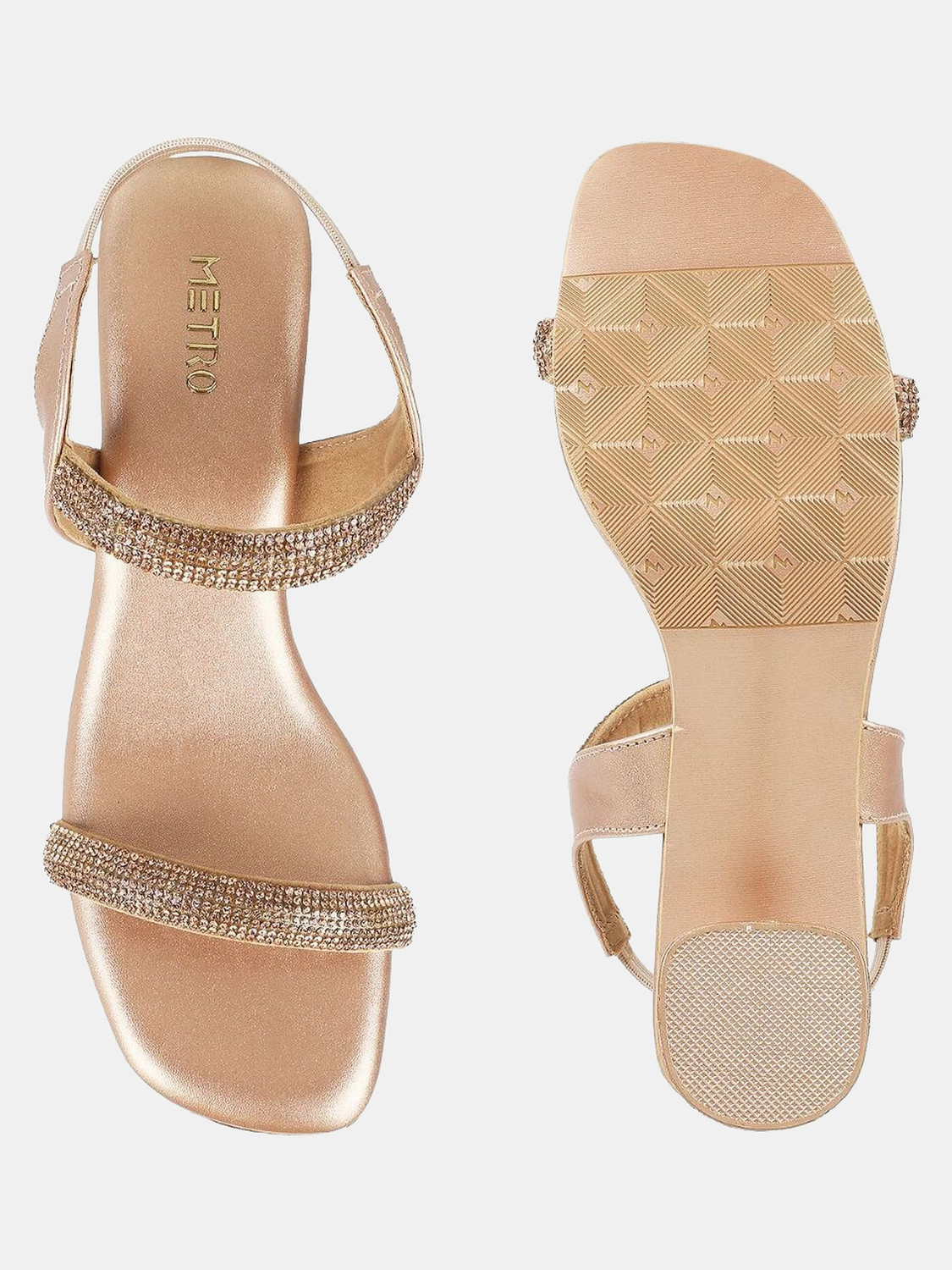 Image of METRO EmbellishedOpenToeBlock Women Heels