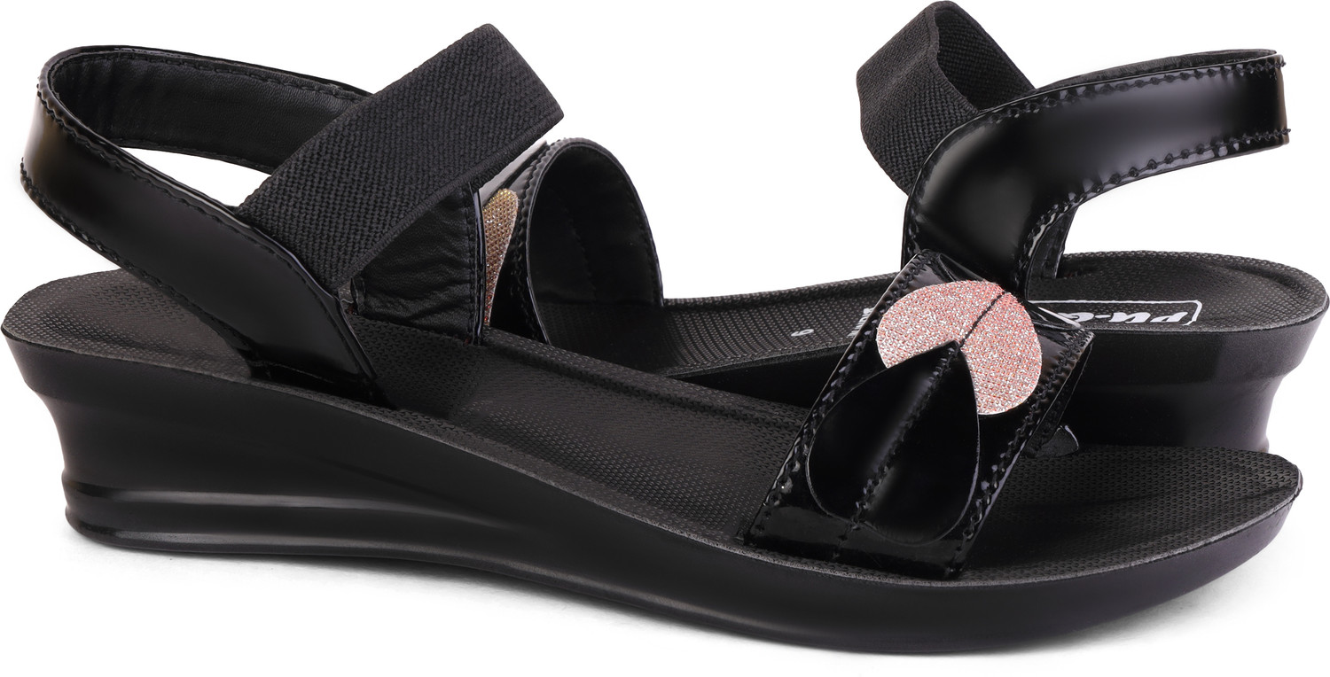Image of Pennen Women Ethnic sandal Sports Sandal (Black, 5)