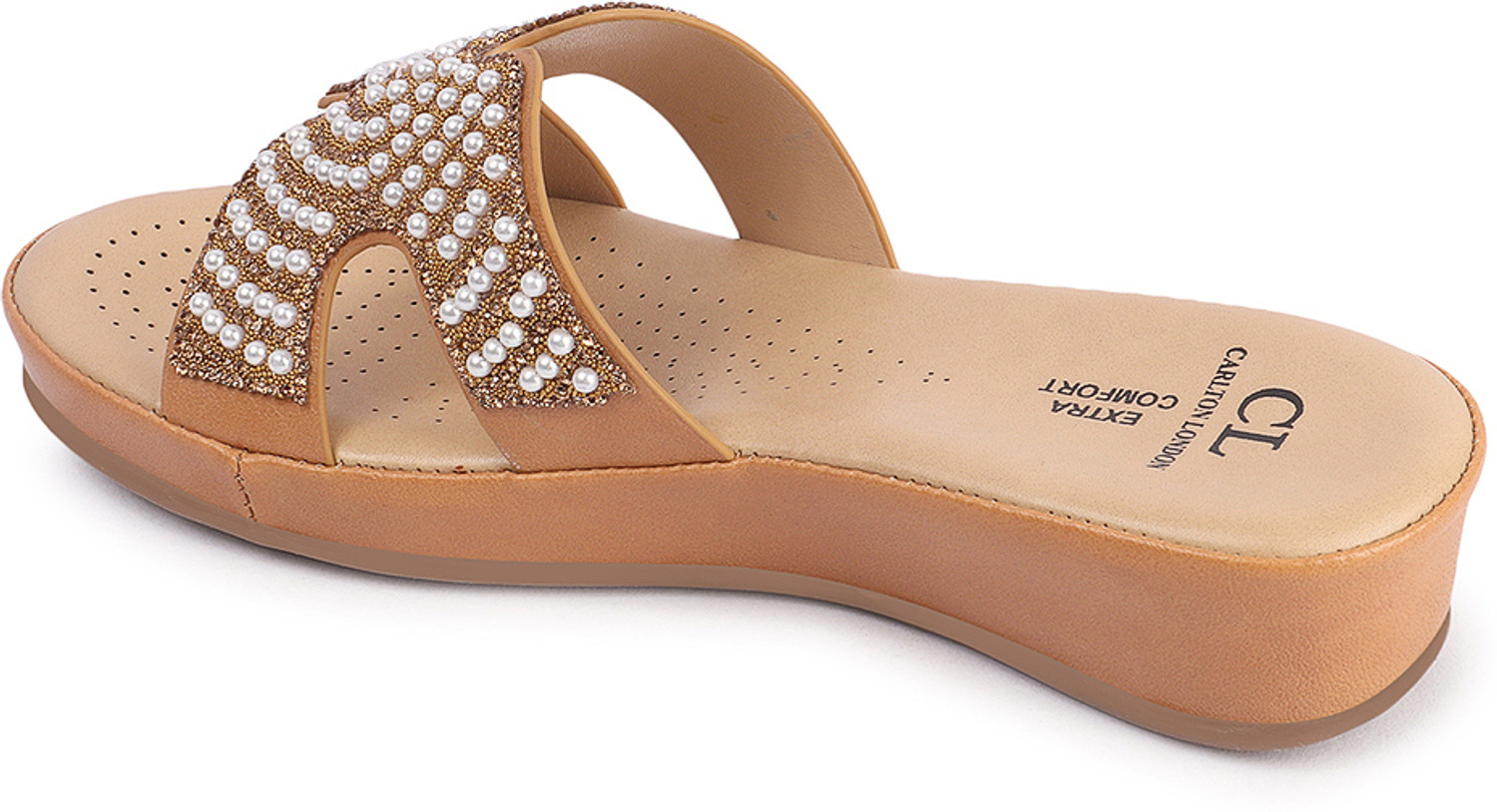 Image of CARLTON LONDON Women's Embellished Wedge Slip-On Sandals Women Heels