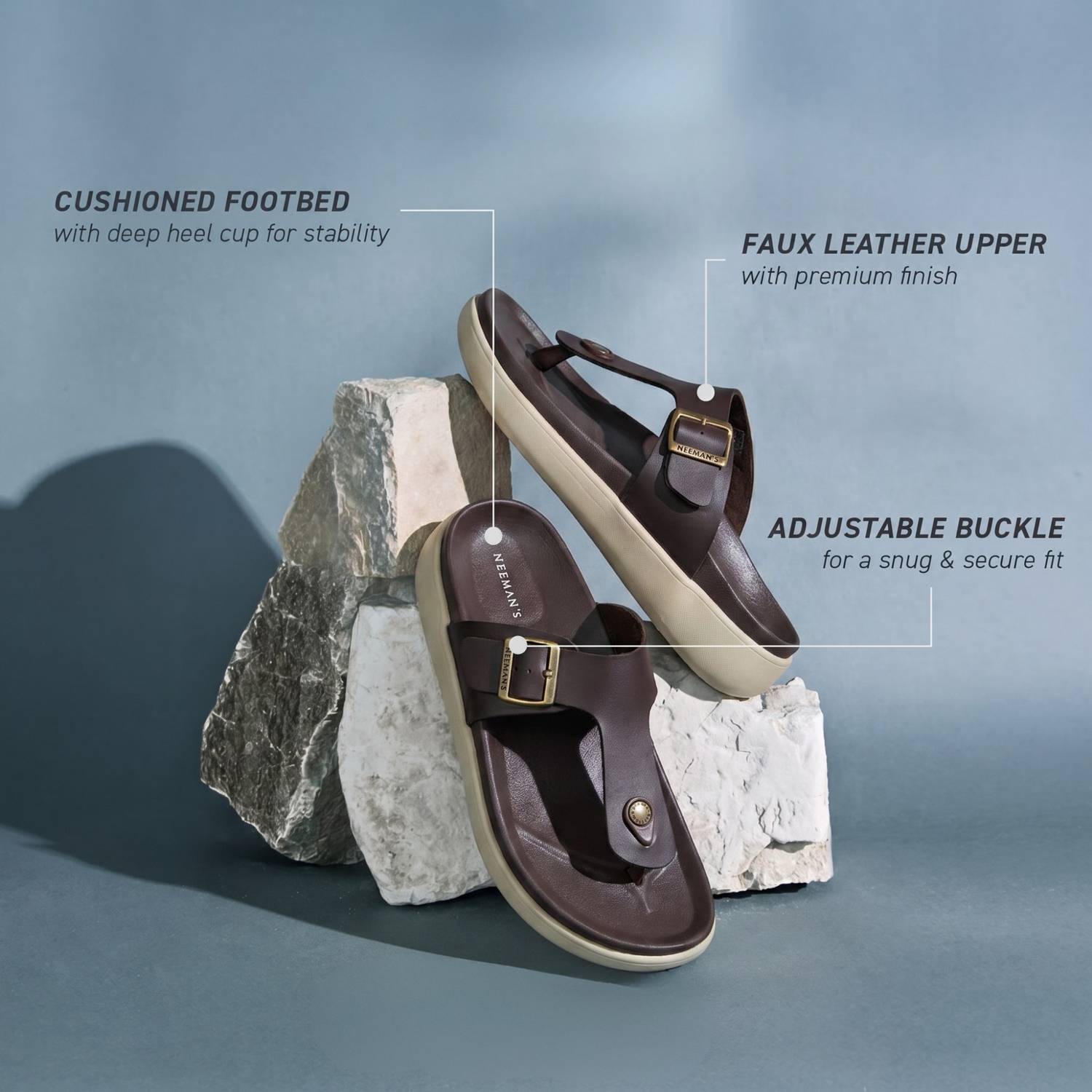Neemans Men Brown Sandals - Image 4