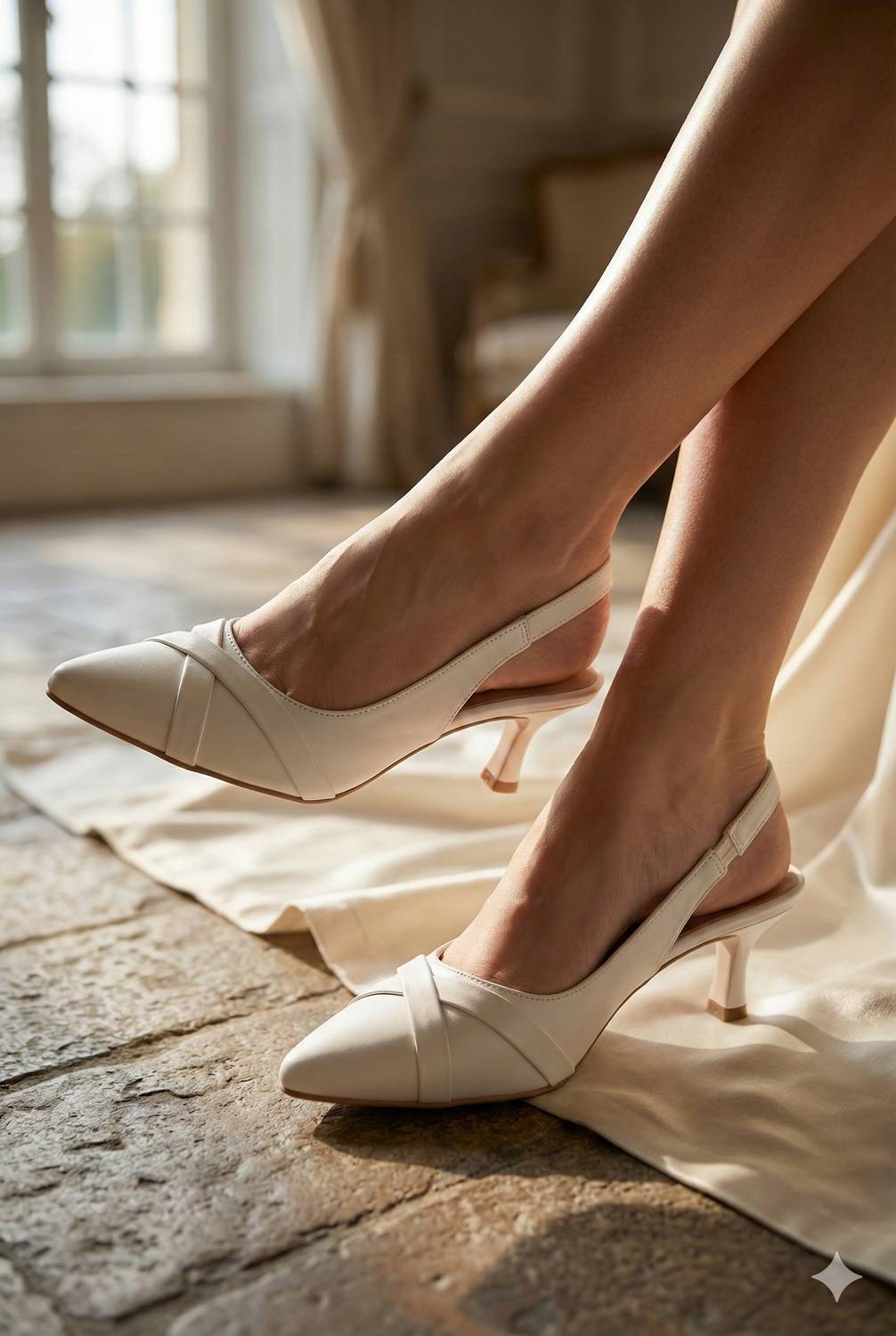 tripple patti Women White Heels - Image 1