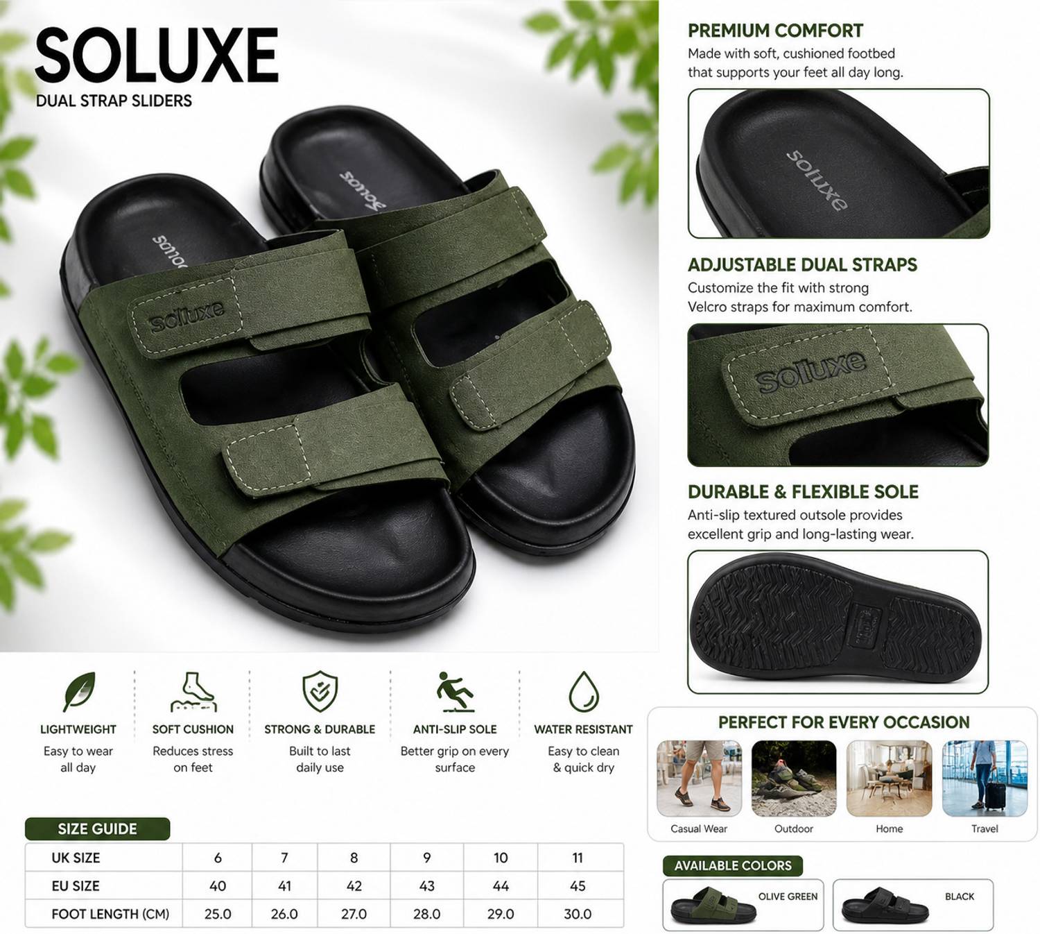 Soluxe Men Green Sandals - Image 5