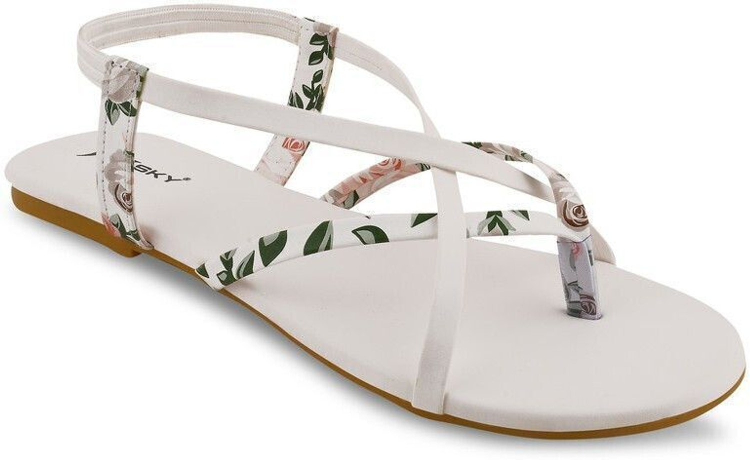 Image of ZEBIN Women Flats Sandal (White, 3)