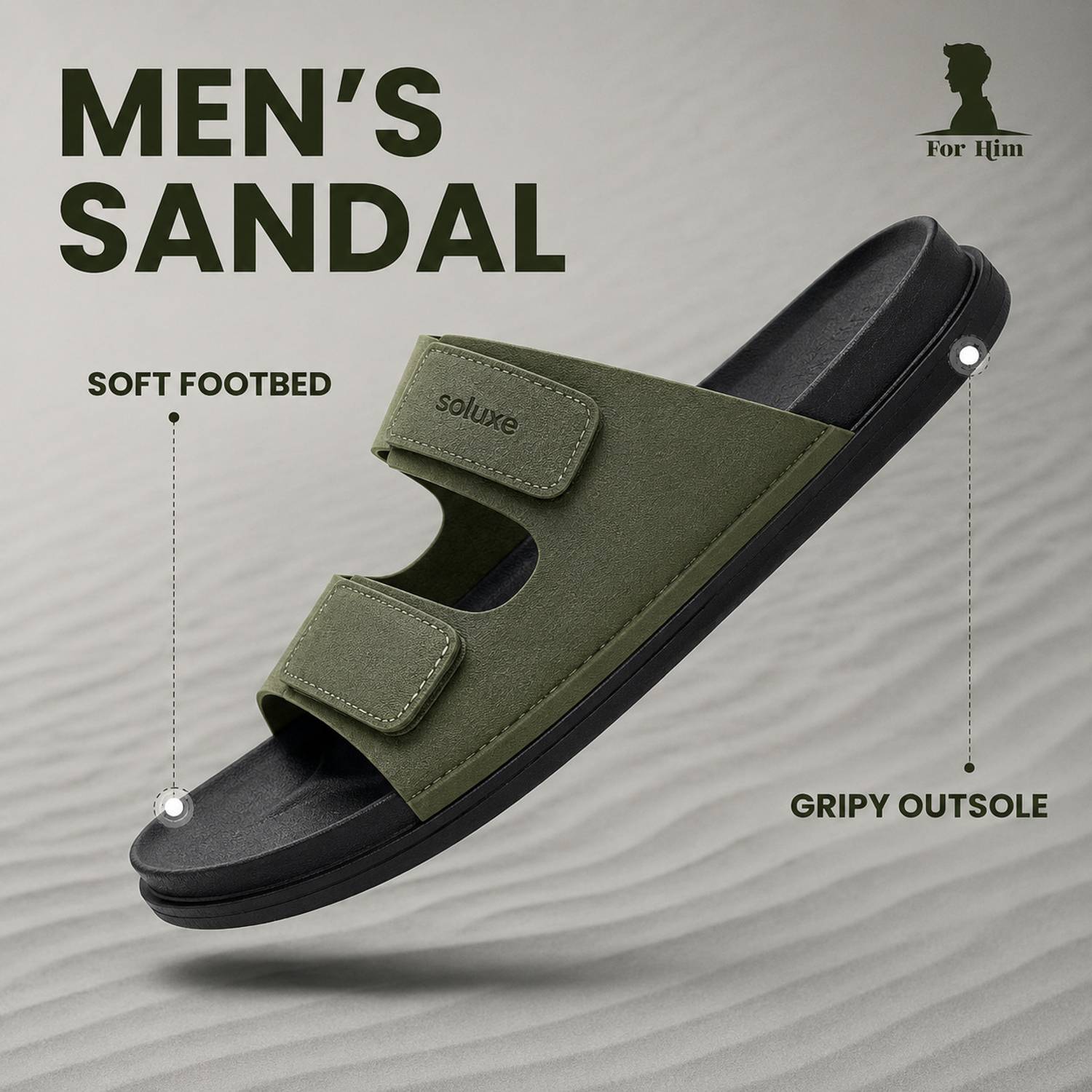 Soluxe Men Green Sandals - Image 3
