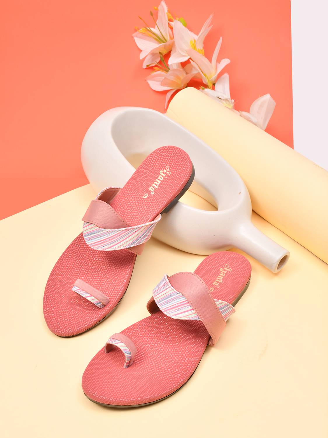 AJANTA Women Flats Sandal (Pink , 9)