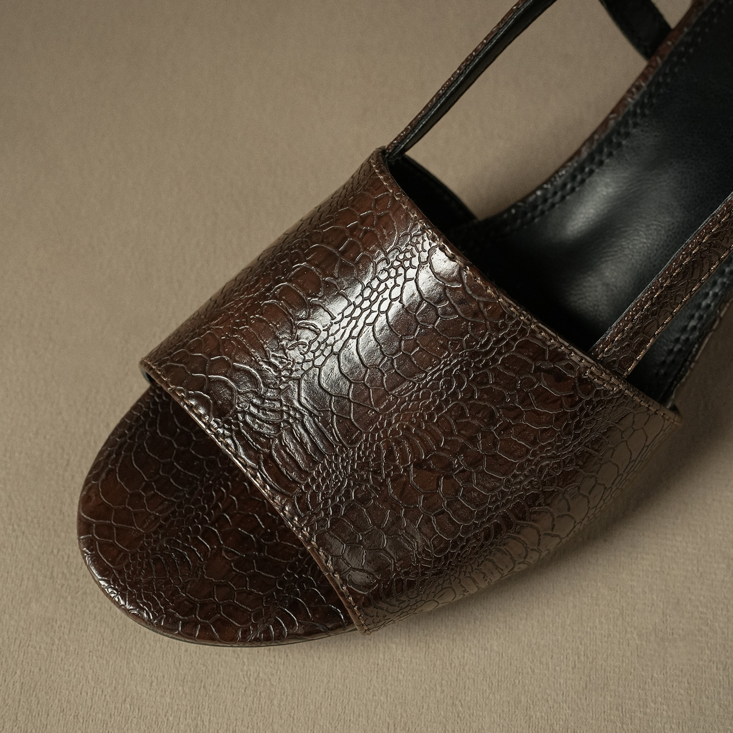 Image of Theater Pugs Brown Textured Women Heels