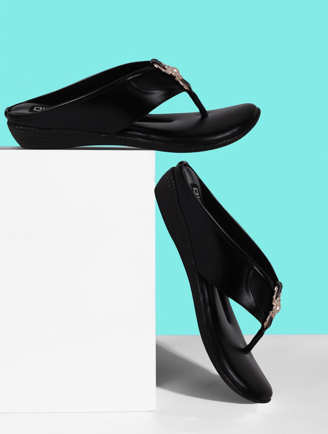 Image of Dicy Dicy Casual Flats Sandal For Women Ladies And Girls Black Color Women Flats