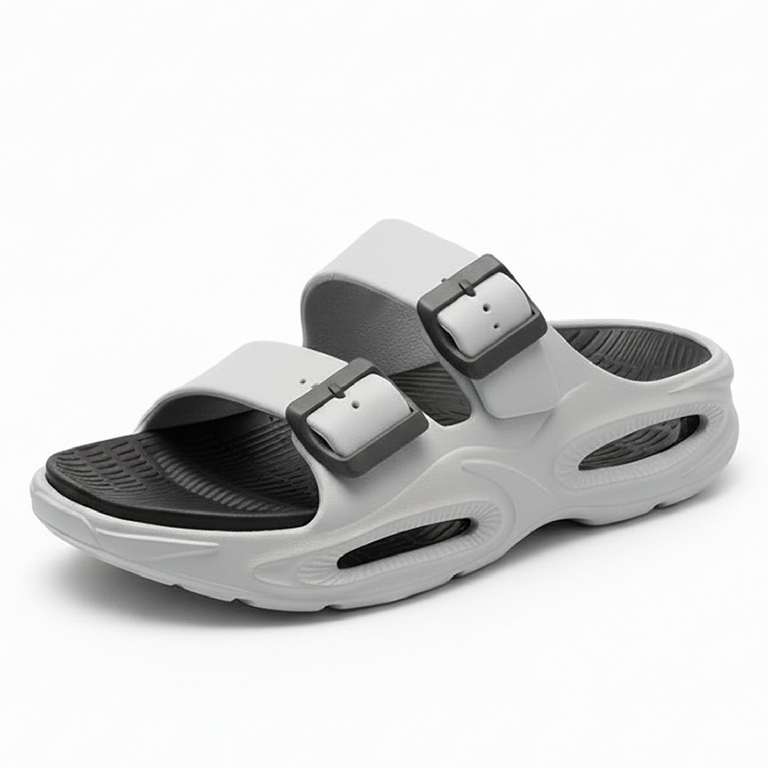 Image of Smoothlite Men Soft EVA Double Strap Sandals|Adjustable Buckle|Lightweight Anti-Slip Slippers Slippers