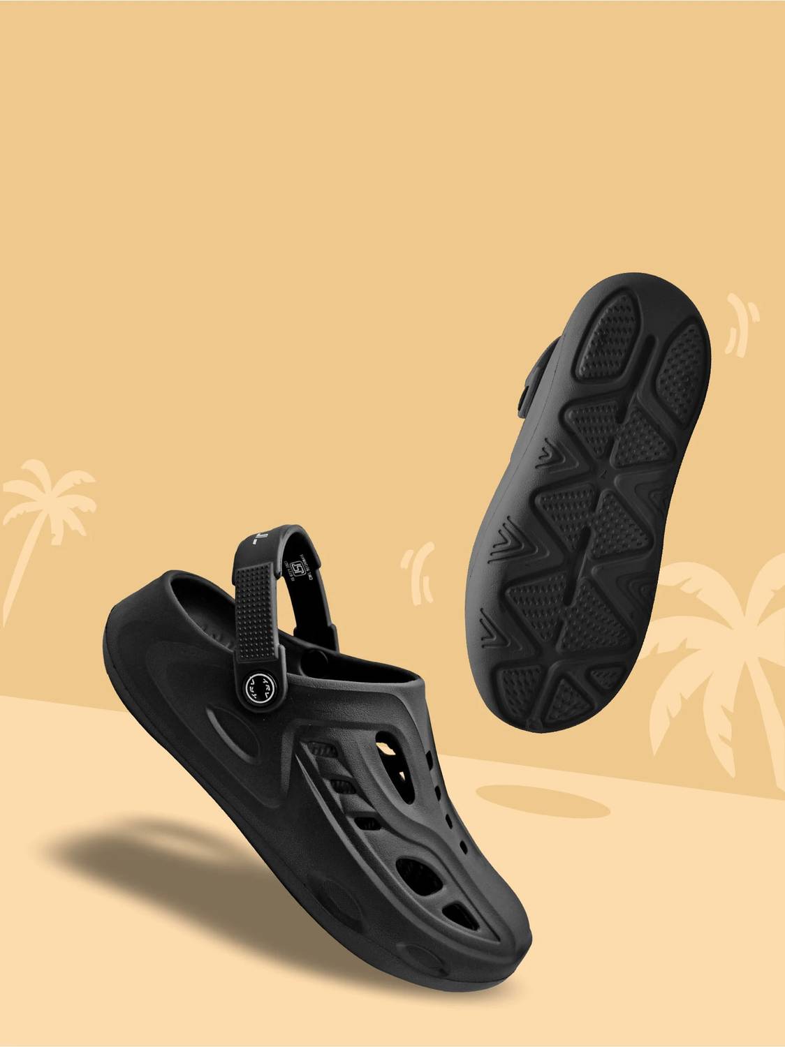 TRV Men Black Clogs - Image 1