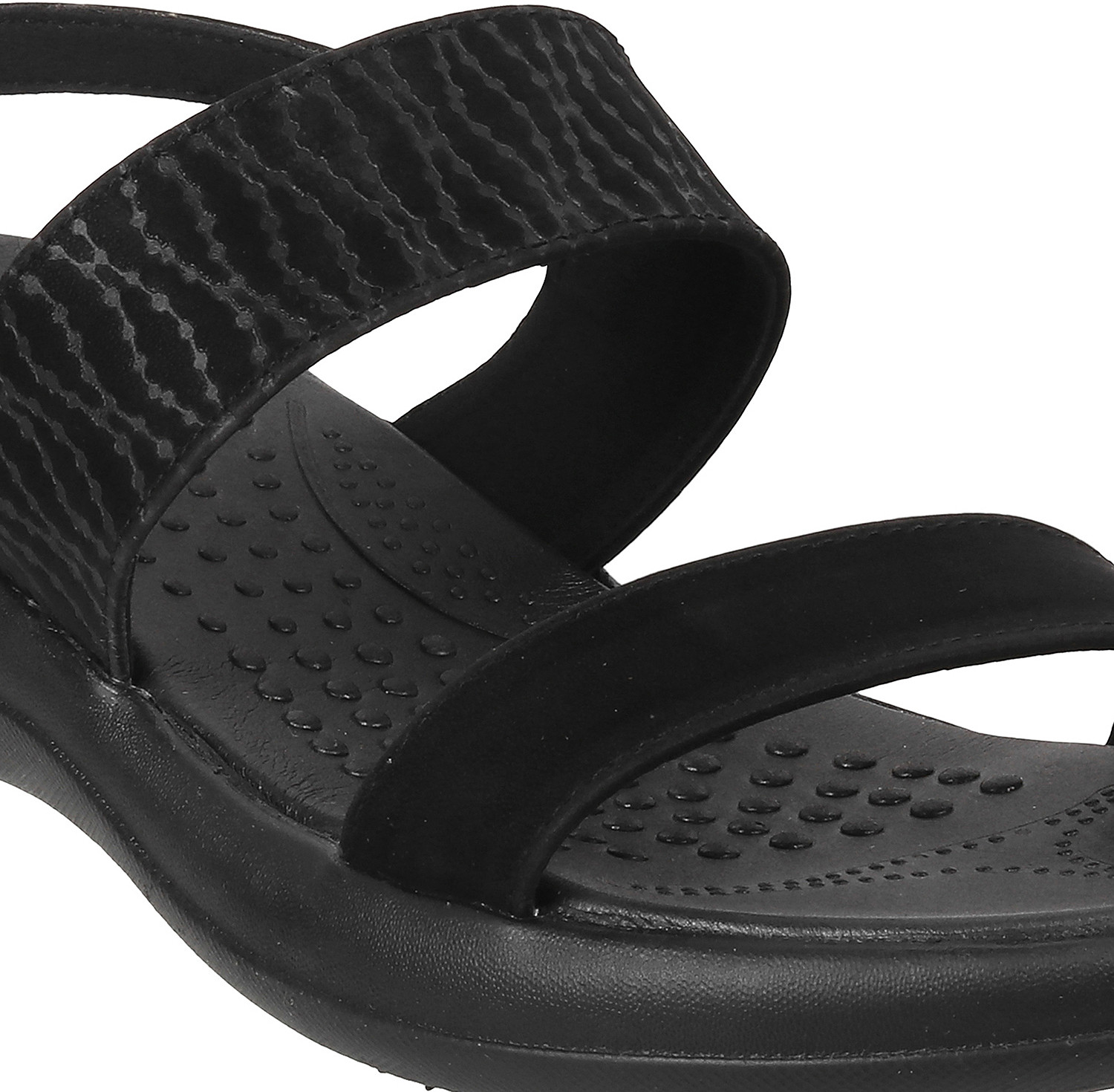 Image of MOCHI TexturedOpenToeComfortHeelsWithBuckles Women Flats