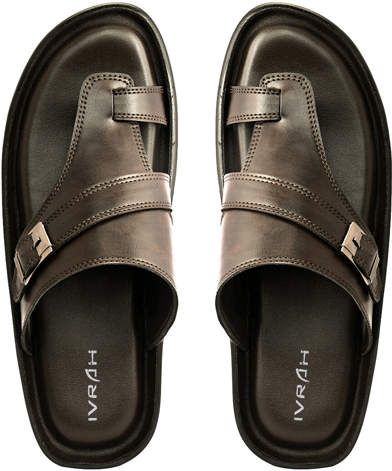Image of IVRAH Men Lightweight Comfort Trendy Walking Outdoor Stylish Premium Slippers Sandal (Brown, 6)
