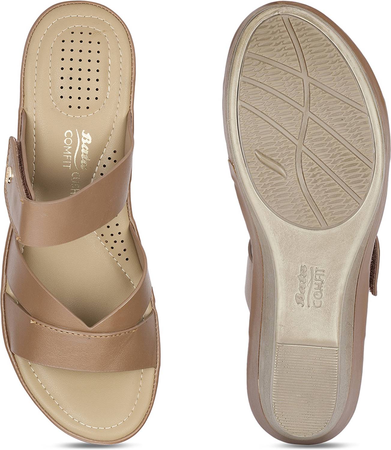 Bata Women Wedges Sandal (Brown , 6)