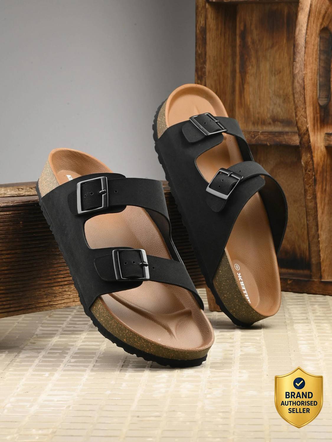 KILLER Men Casual Dual Strap Buckle Black - Image 1