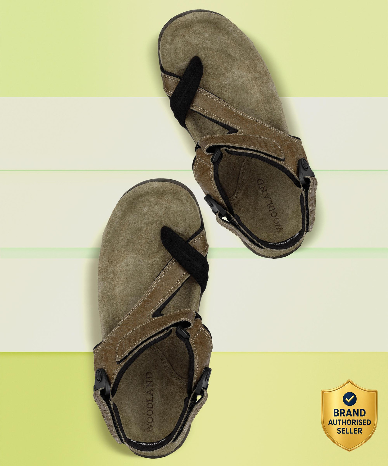 Image of WOODLAND Men Outdoor Comfortable Lightweight Everyday Use Casual Sandal (Khaki, 9)