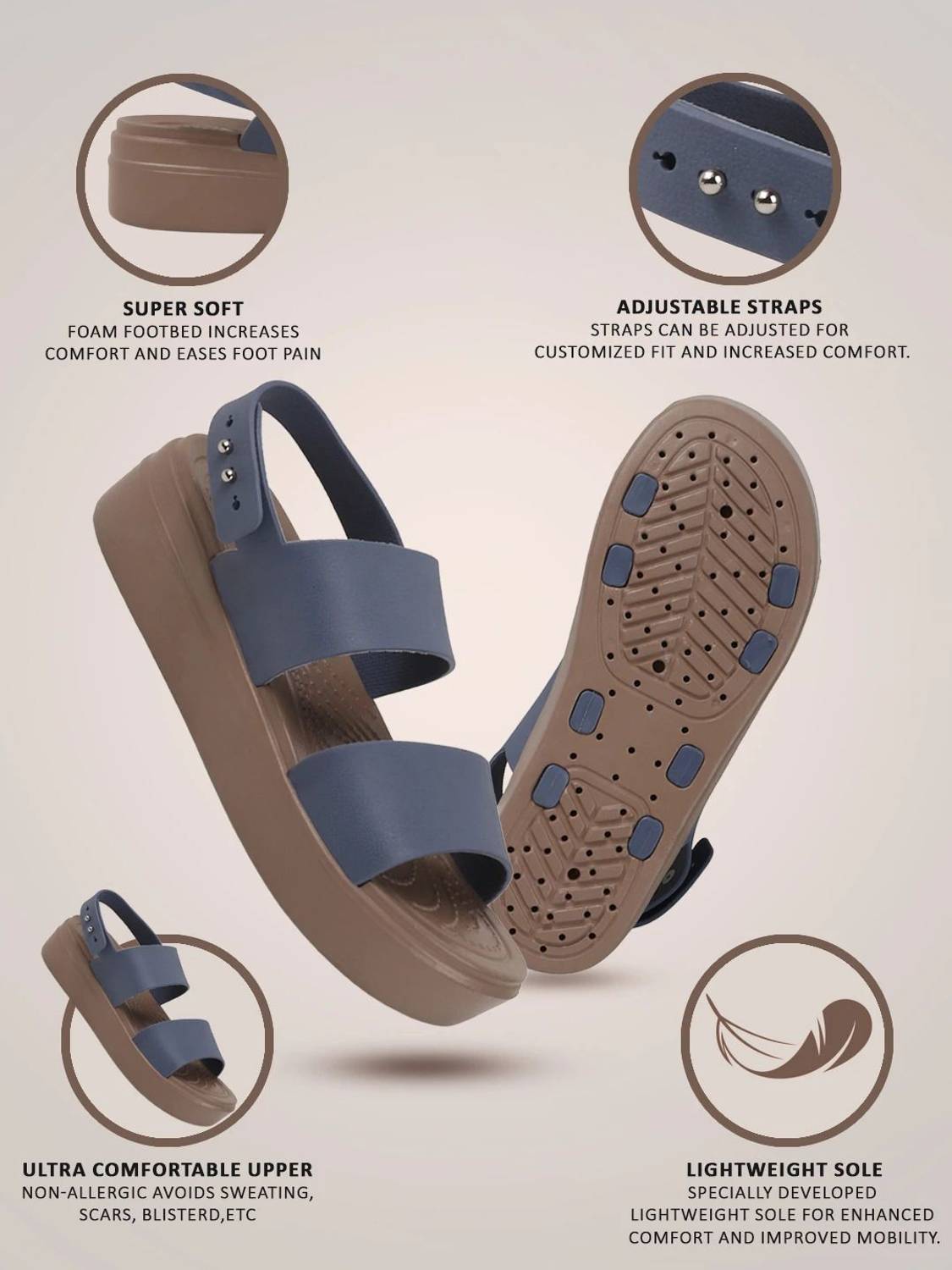 JUMPLITE Women Blue Flats - Image 3