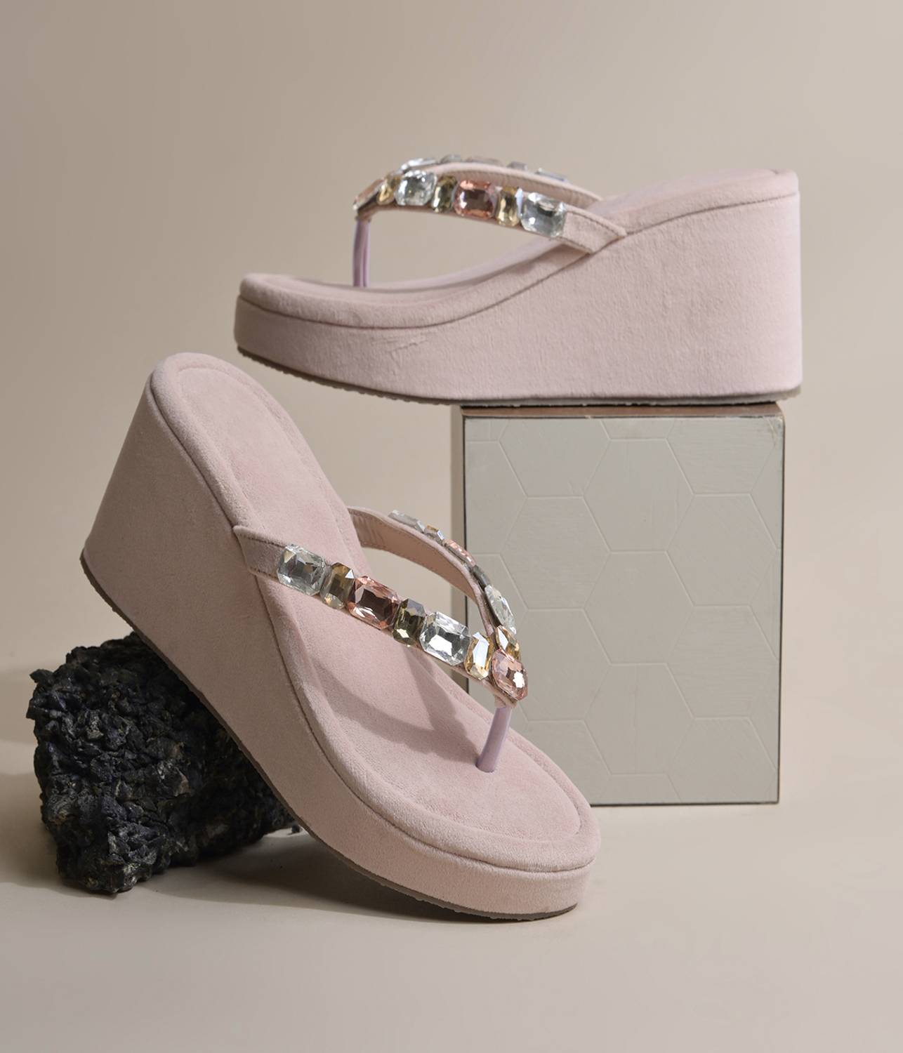 Froh Feet Women Pink Wedges - Image 2