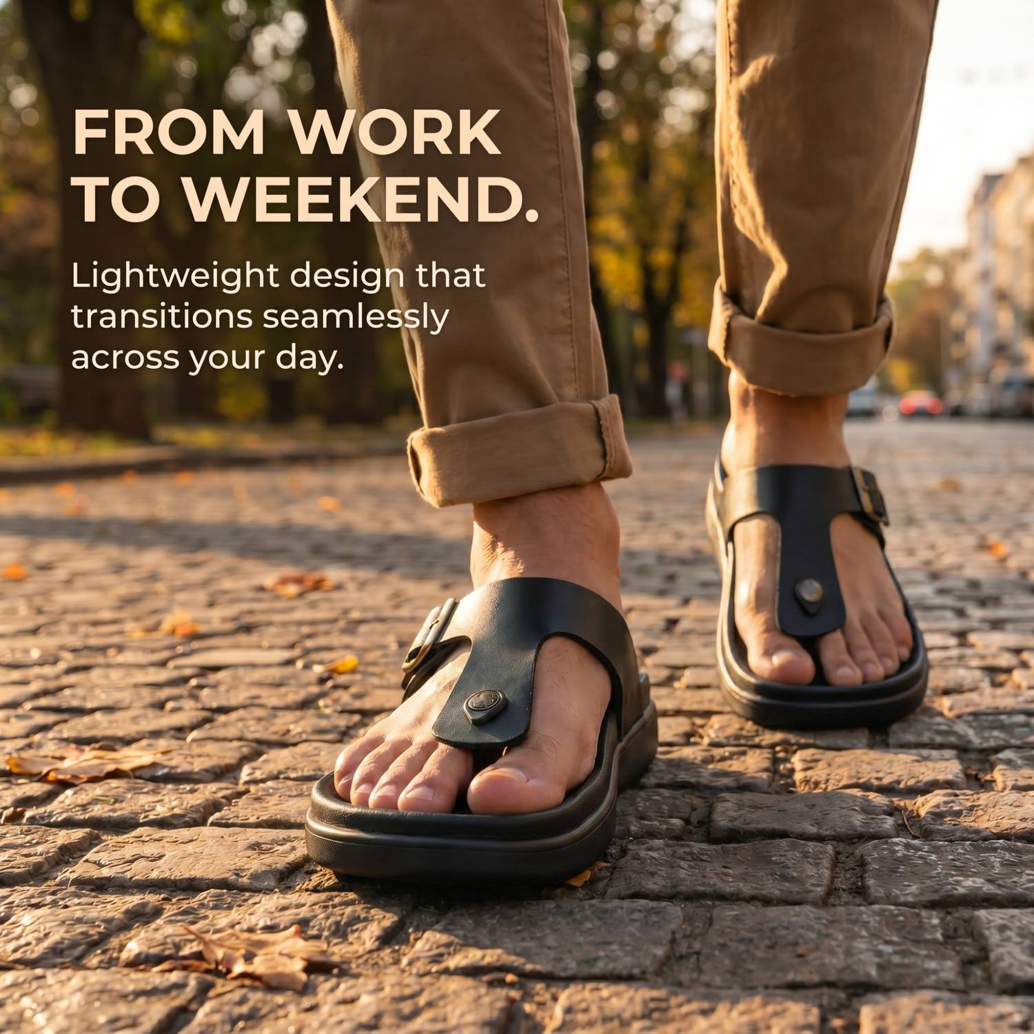 Neemans Men Black Sandals - Image 3