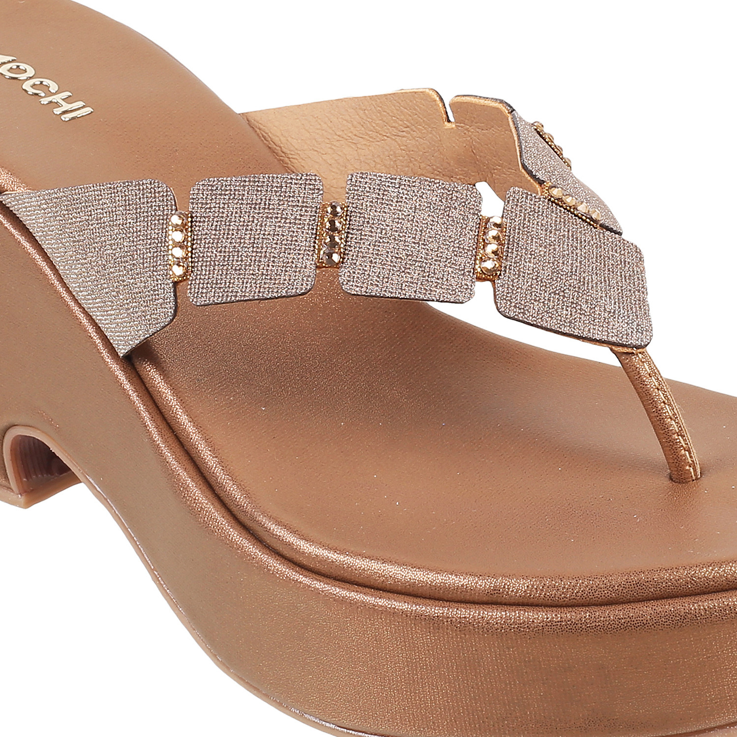 Image of MOCHI EmbellishedOpenToe Women Wedges