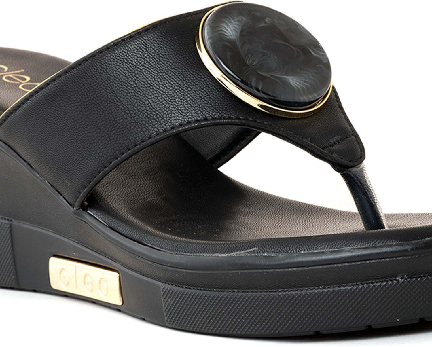 Image of Khadim's Women Lightweight Comfort Extra Soft Trendy Premium Stylish Wedges Sandal (Black, 7)