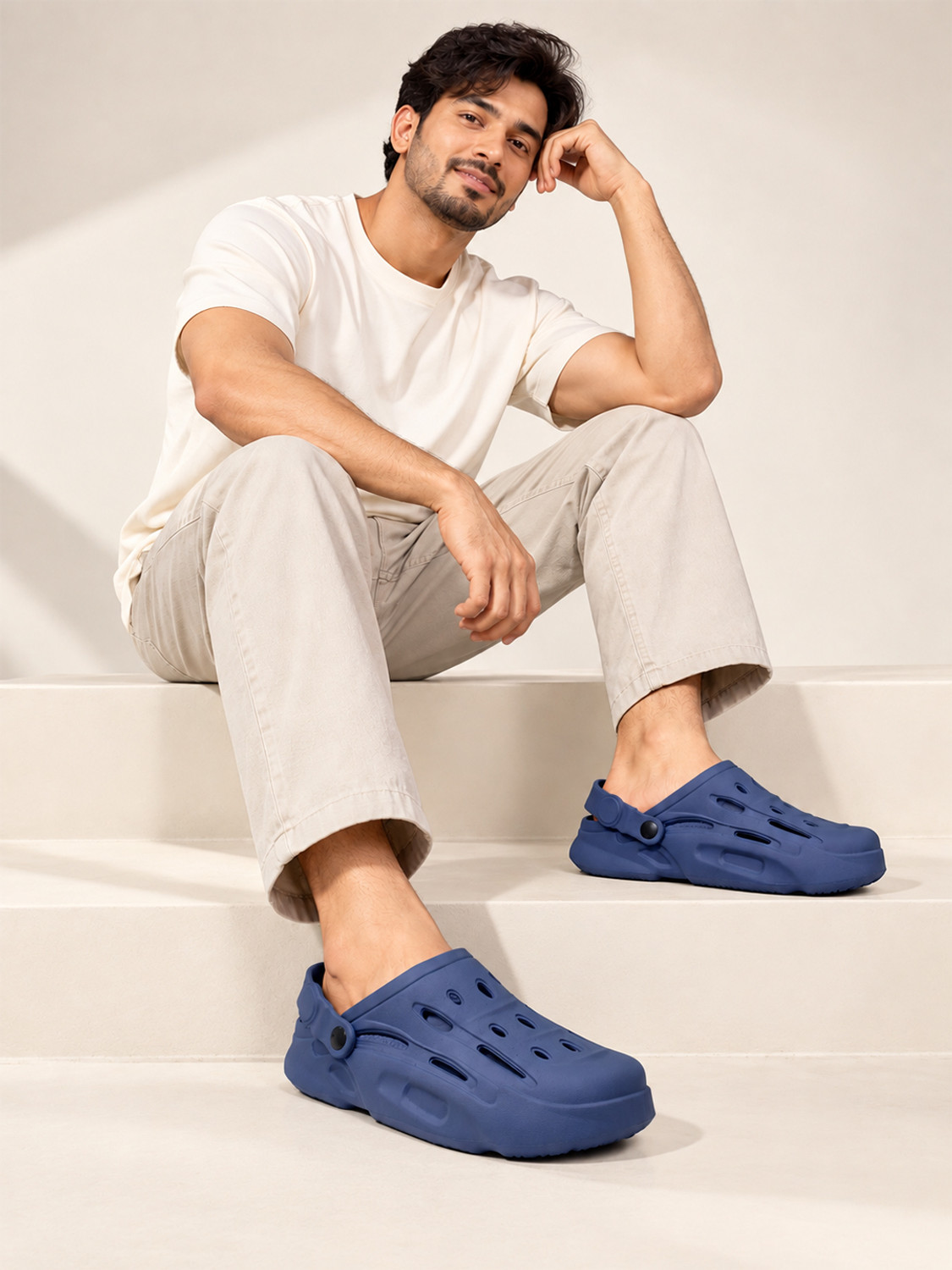 Image of action Men COOL-1001 Trendy Comfortable Lightweight Breathable Casual Slip-On Sandal (Navy, 9)