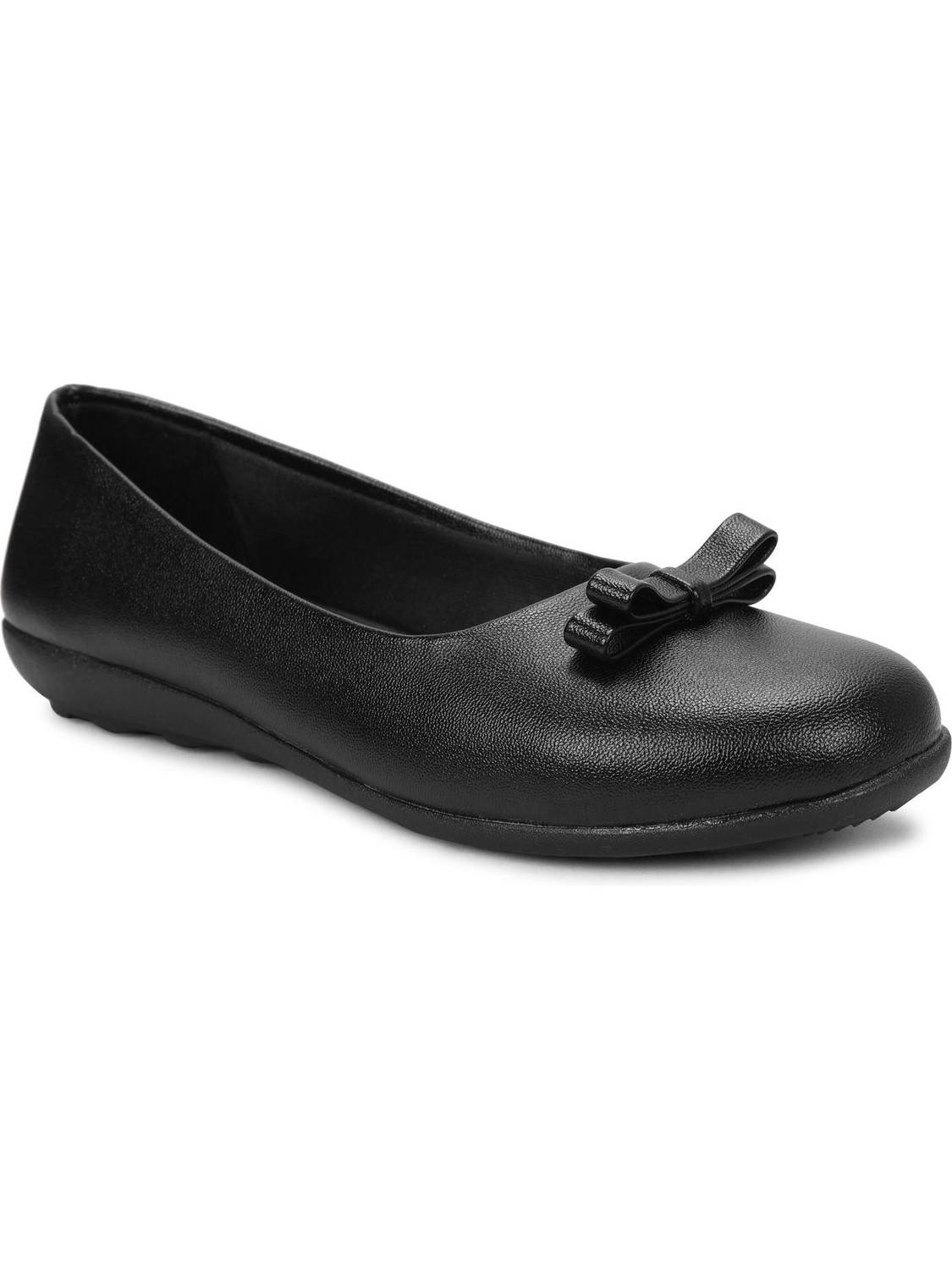 Anita Sarees Comfort Fit Black Ballet Flats Stylish Bow & Lightweight Office Wear Women Bellies