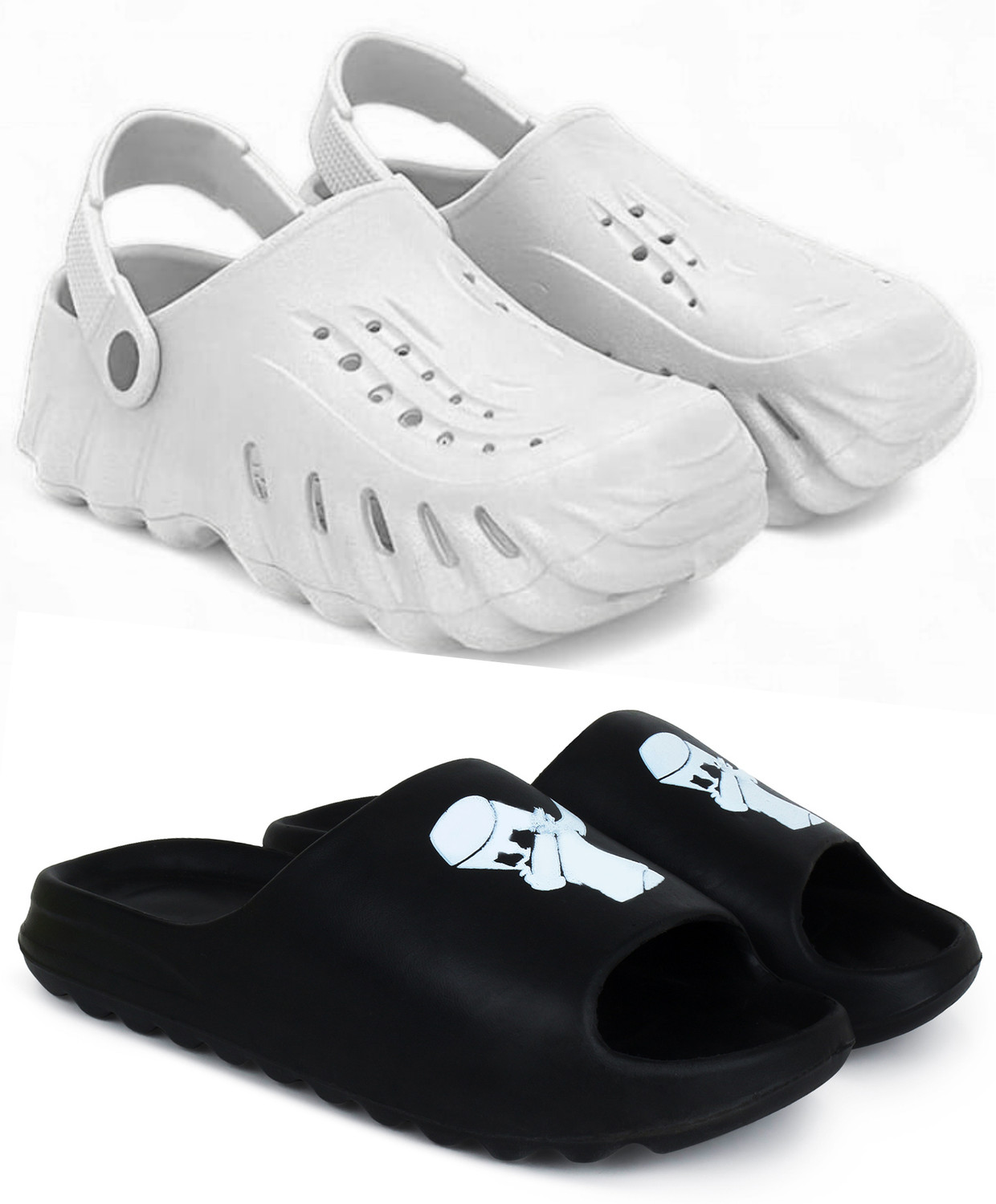 Image of KAPYANSH Men Combo Pack of 2, Ultra cushion, Flipflops, Slipper, Slides, Sandal, Clogs Men Clogs
