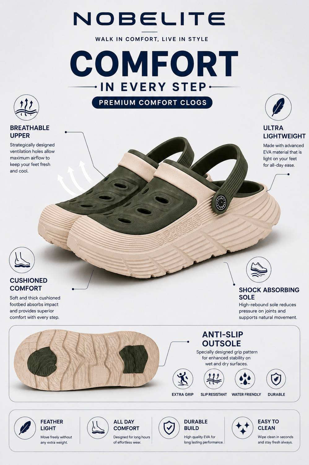 NOBELITE Men Beige Sandals - Image 4