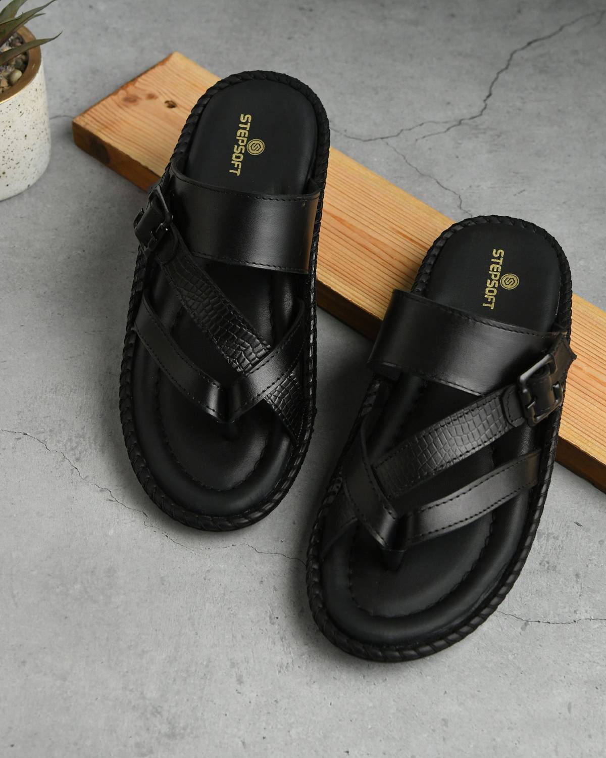 Stepsoft Classic Cushion Slippers, Adjustable Buckle, Non-Skid