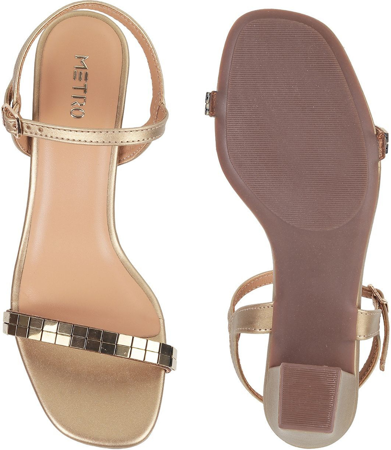 Image of METRO Women Heels Sandal (Gold, 3)