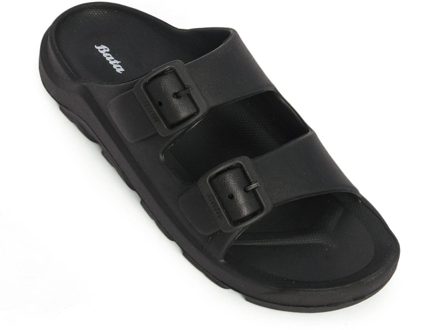 Bata Men Black Slippers - Image 5