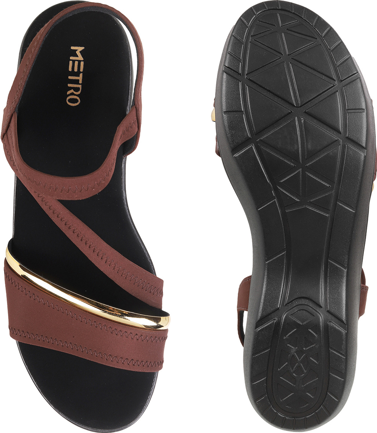 Image of METRO Women Wedges Sandal (Brown, 5)